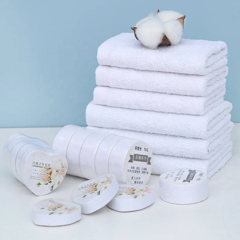 Оптовая продажа портативное махровое одноразовое сжатое полотенце для чистки лица из 100%