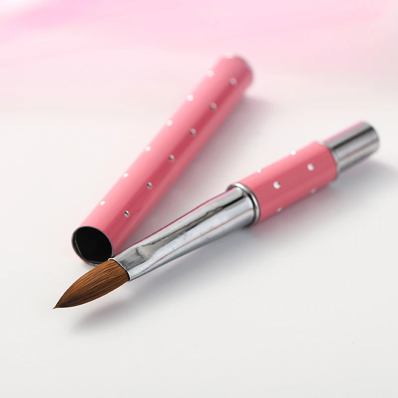 
 Скульптурная щетка от производителя, 100% чистая акриловая щетка kolinsky для ногтей с точечной алмазной металлической ручкой  