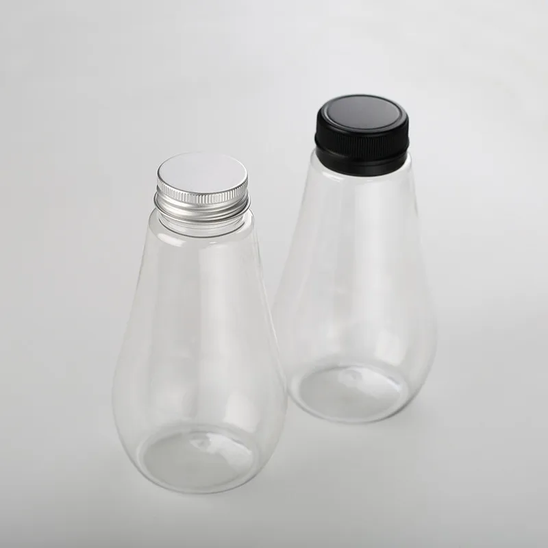 Creative Transparent Food Grade Juice Plastic Bottle Disposable Beverage Plastic Packaging Bottles with Cover YGJ-139