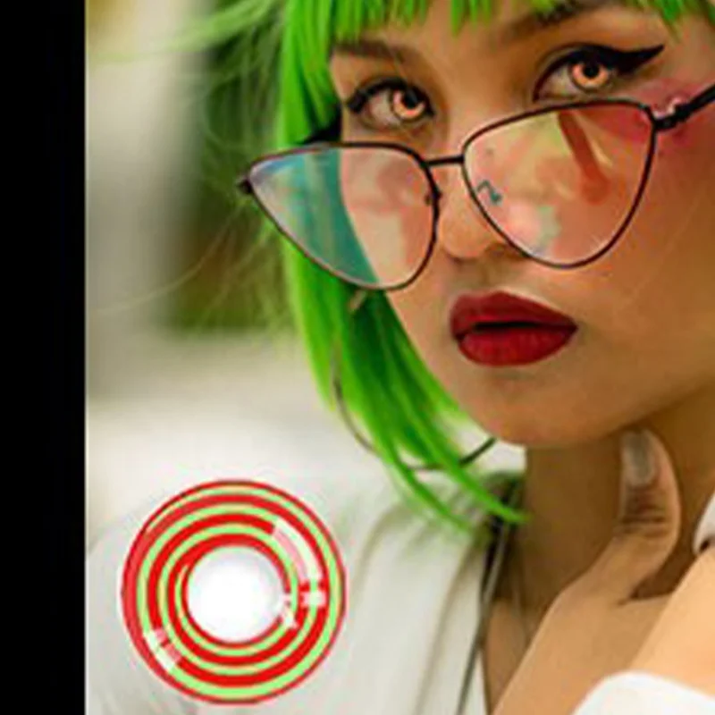 Yearly Use Crazy Cosplay Halloween Party Accessories Red Colored Contact Lenses Customization