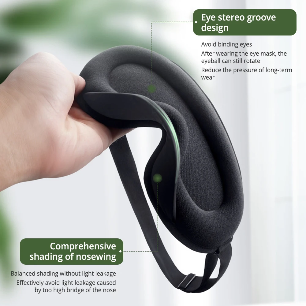 No Pressure Comfortable 3D Eye Covers for Sleeping Thick Memory Foam Adjustable Blackout 3D Eye Sleep Mask for Women & Men