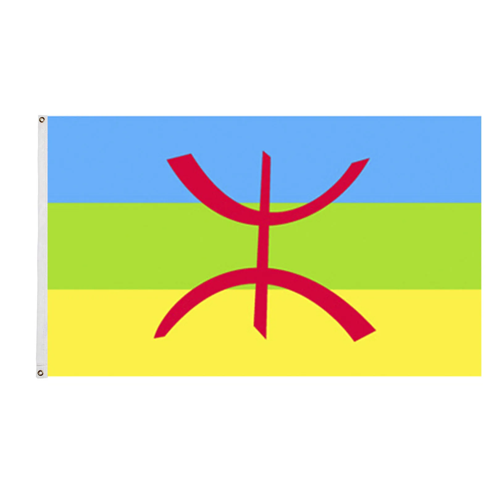 Custom Design Wholesale 100% Polyester 3x5ft Stock Kabylie Berber Kabylia Amazigh Flag