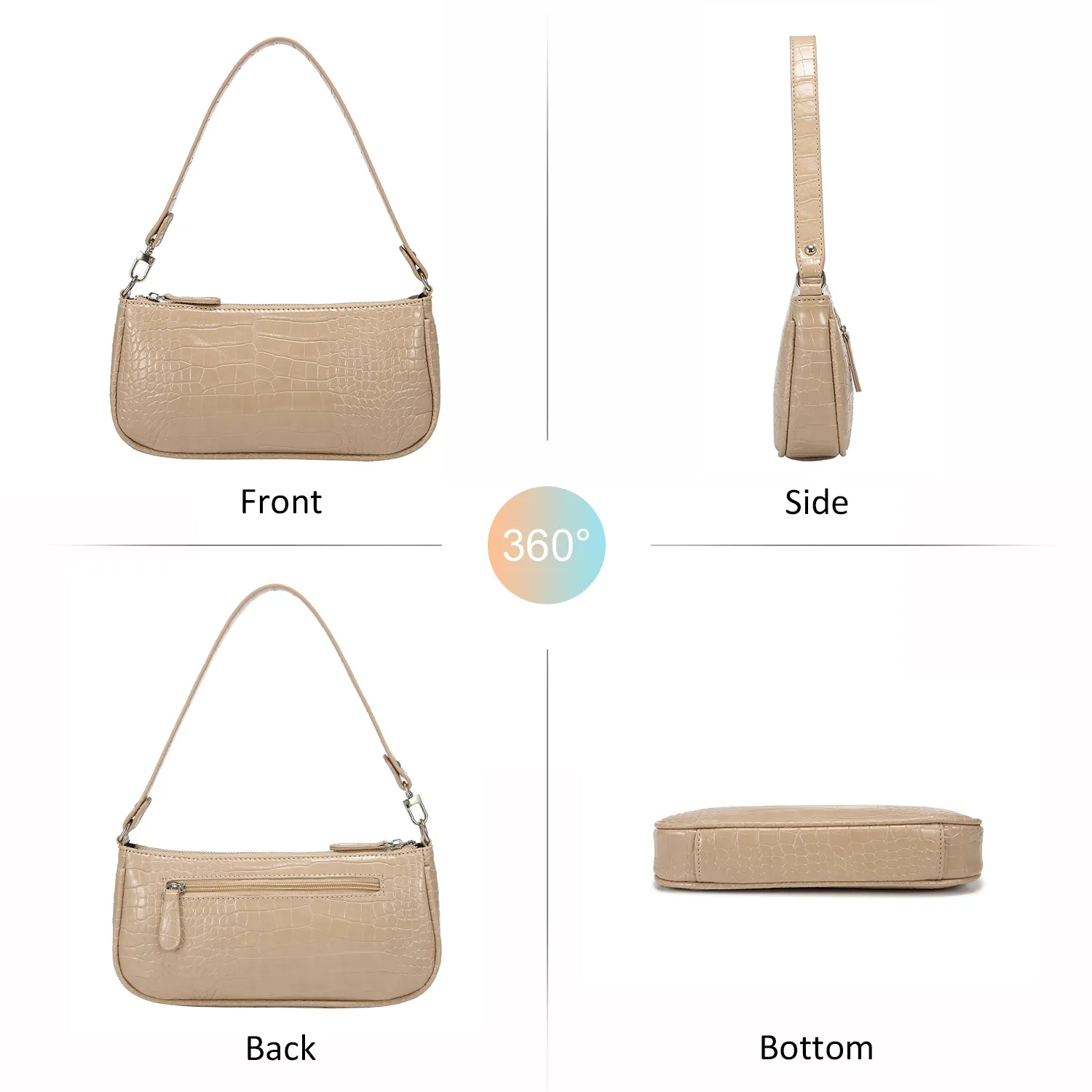 Fashion Ladies Retro Classic Tote HandBag Crocodile Pattern Clutch Mini Purse Shoulder Bags for Women 2023