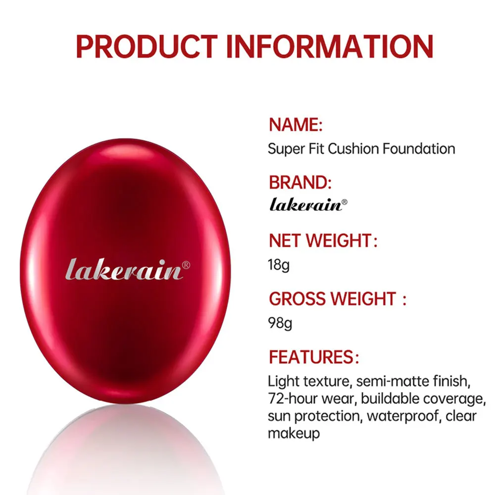 Long Lasting Pressed Powder Palette Korean Oil Control Cream Cushion Foundation With Puff