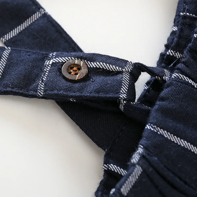 Spring and summer popular gentleman baby boy short-sleeved strap shorts shirt bow tie suit outfit