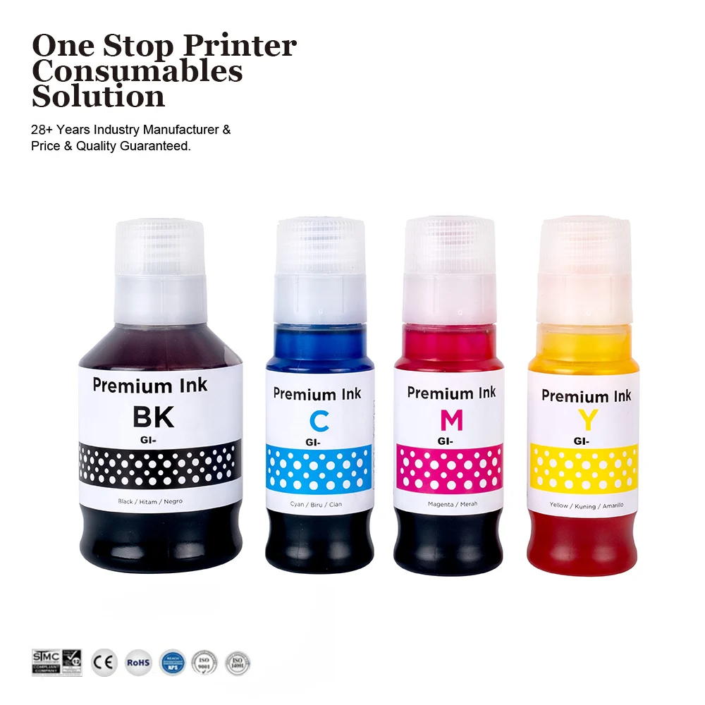 INK-POWER GI 91 GI91 GI-91 Premium Color Compatible Bulk Bottle Water Based Refill Ink for Canon PIXMA G1920 G2920 Printer