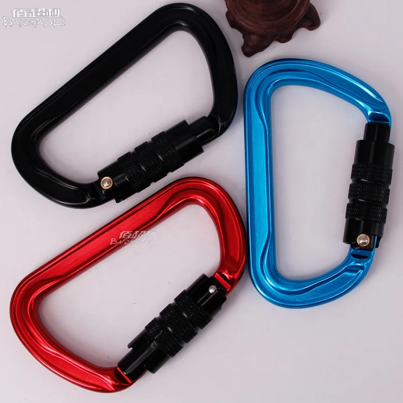 Baichaoli 7075  Aviation Aluminum Automatic locking carabiner hooks