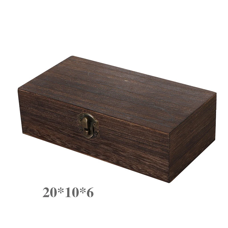 Custom LOGO Decorative Storage Box Wooden Ring Jewelry Box Wood Box With Hinged Lid