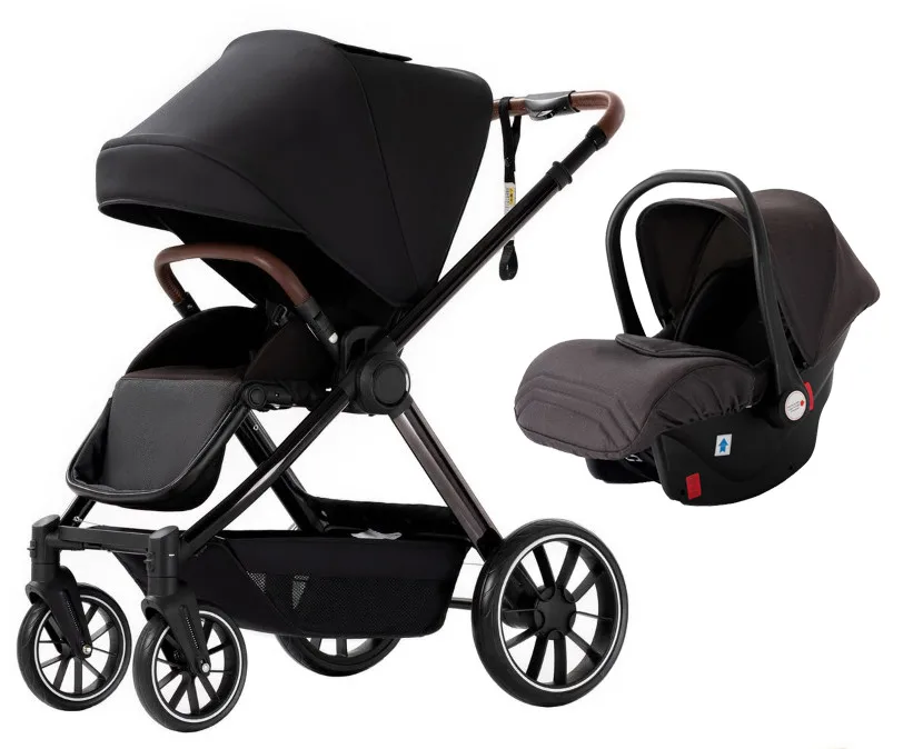 Europe fashion model baby stroller polished aluminum stroller carriage safety stroller baby 3 in 1 for babies
