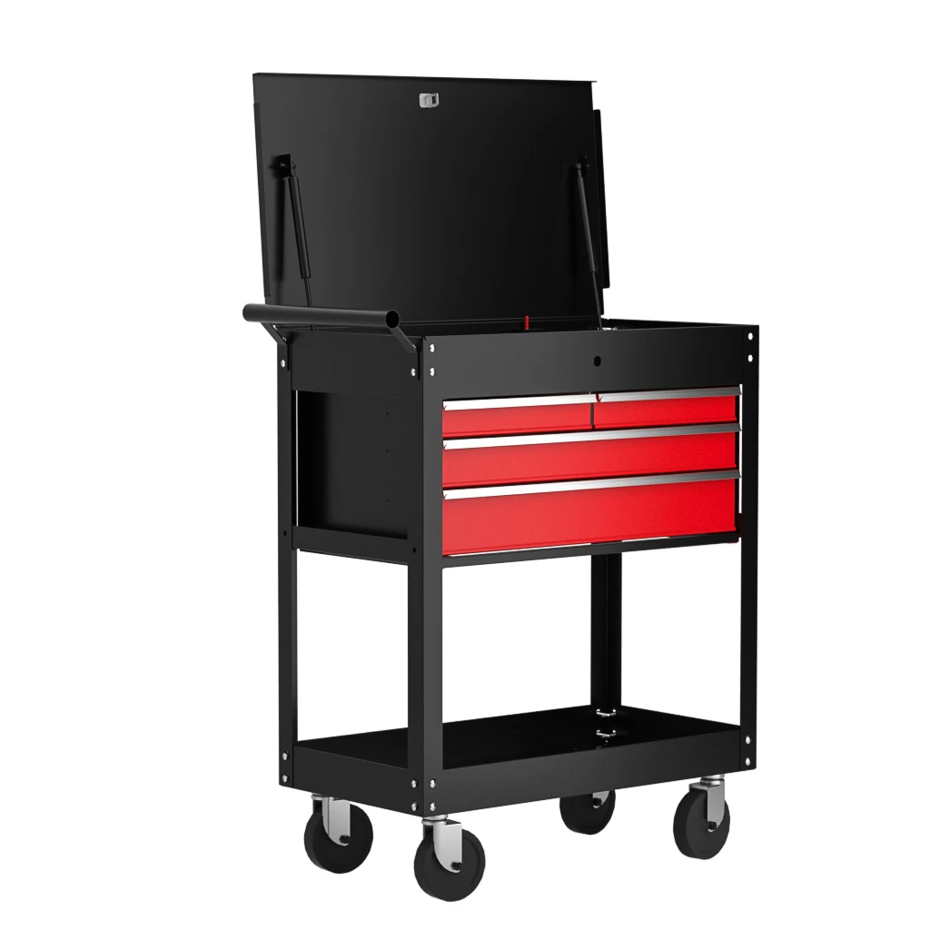 Heavy Duty 4 Drawers Rolling Metal Tool Cabinet Electric Tool Carts with Workshop Tool Sets Box