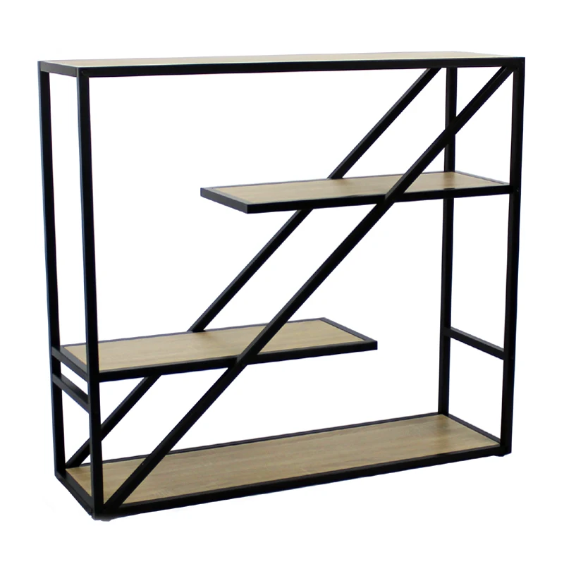 Hot Sale Modern Design Metal FrameBookcases & Bookshelves With 4-Tiers MDF Commodity Library Bookshelf Shelf