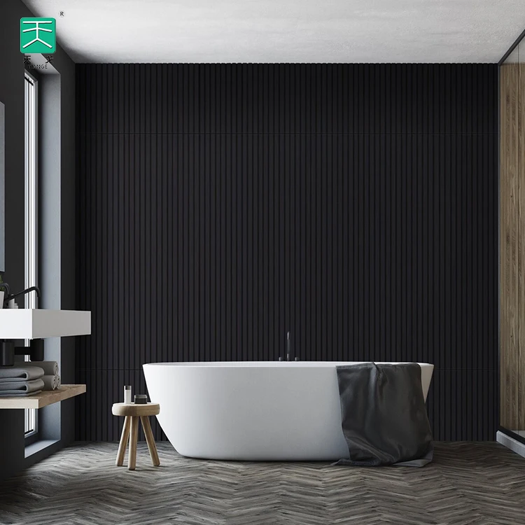 TianGe Akupanel Polyester Fiber Interior Wall Decor Acoustic Slat Wooden Wall Panel On Felt for Decor