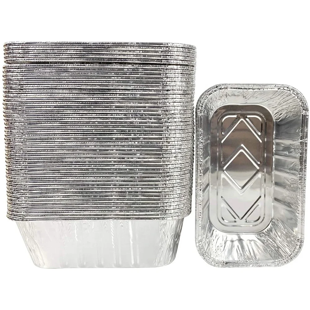 1Lb Mini Loaf Pans Disposable Aluminum Foil Pans for Cooking Baking Steaming Grilling