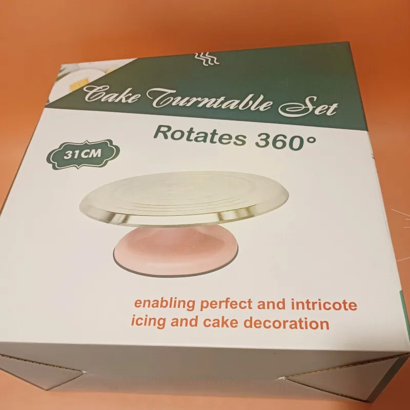 new arrival cheap 12 inch aluminum alloy cake turntable pink white azure cake turntable baking tool for cake baking