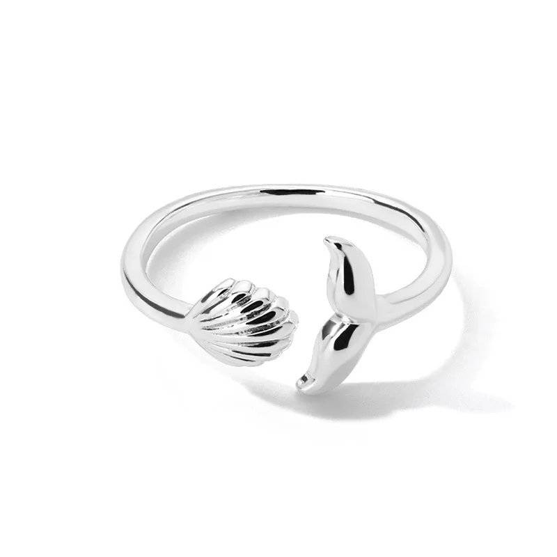 Wholesale Fashion Jewelry Whale Tail Adjustable Ring 18k Gold Plated Brass for Men and Women Lovers