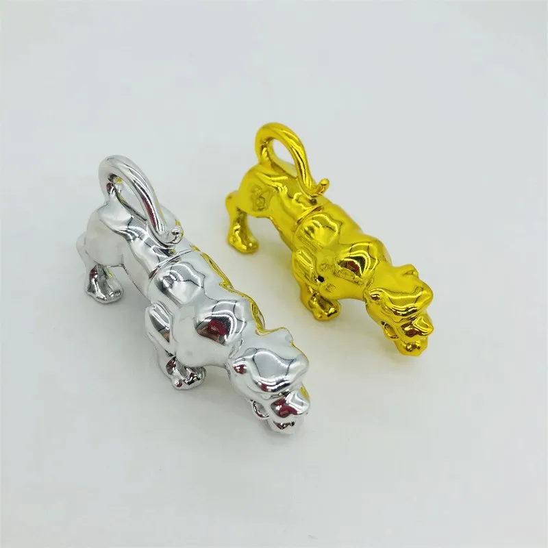 Golden Silver Animal Leopard Shape Pill Capsule Toy Container Packaging For Rhino 7 Pills empty capsule shell