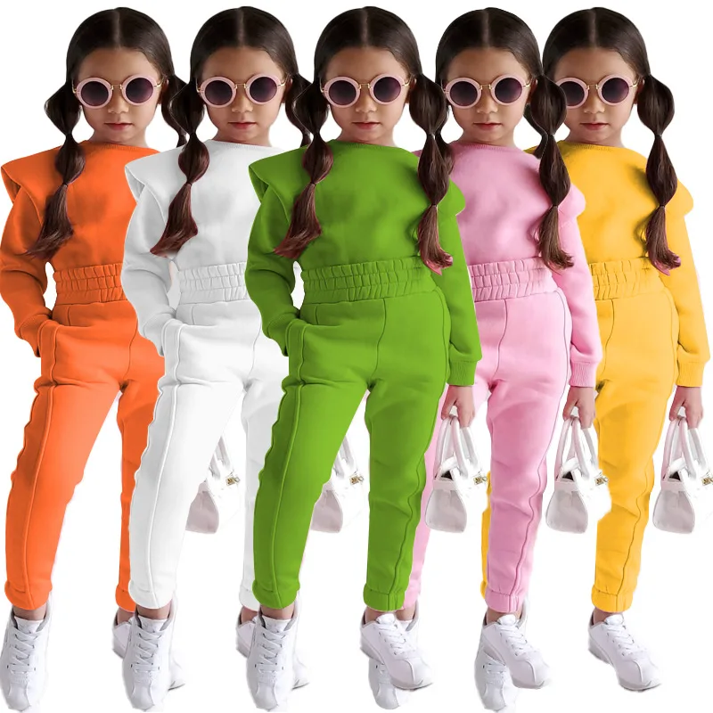 2024 Kids Tracksuits Sets Girls Sports Wear Spring Toddler Long Sleeve Sweatshirt Kids Fall 2pcs Pullover For Girls 2-7 Years