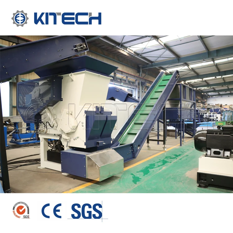 500kgh PP PE LDPE HDPE Waste Drip Tape Films Strong Plastic Recycling Shredding Machine