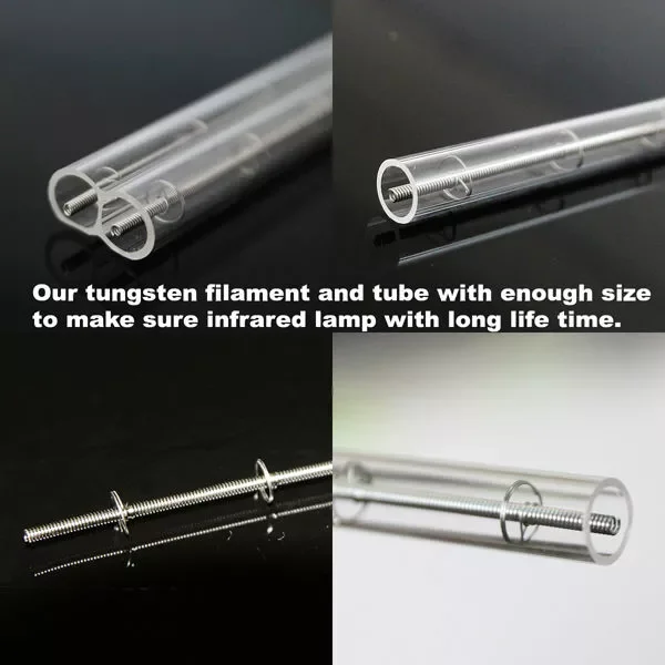 High temperature resistant transparent quartz glass tube dual tube IR heating lamp accessories