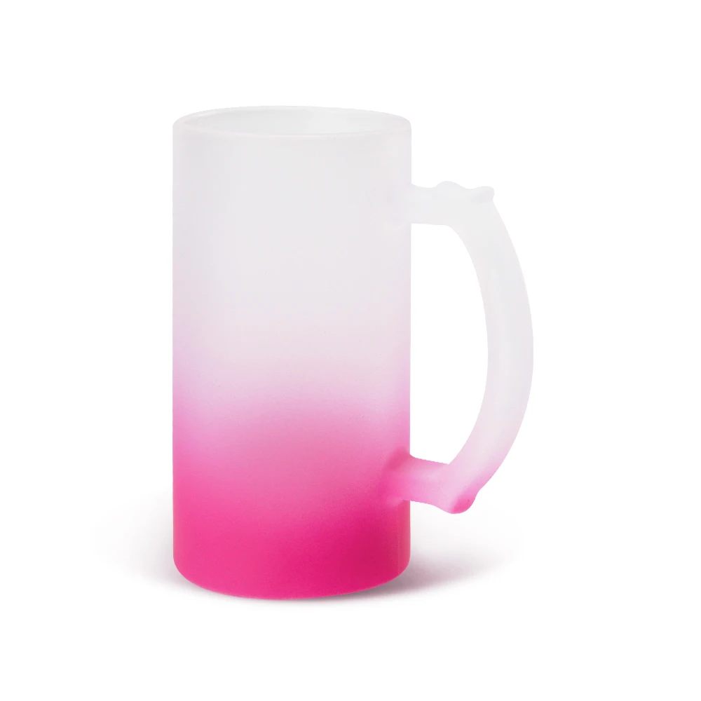 16oz transparent beer mug  gradient mug for sublimation  free sample frosted colored glass mug for heat transfer 2021 trendy