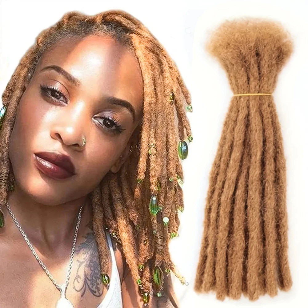 Human Dreadlocks Hair Extensions Handmade Soft Faux Locs Crochet Braid For African Men Women And Kids Heymidea