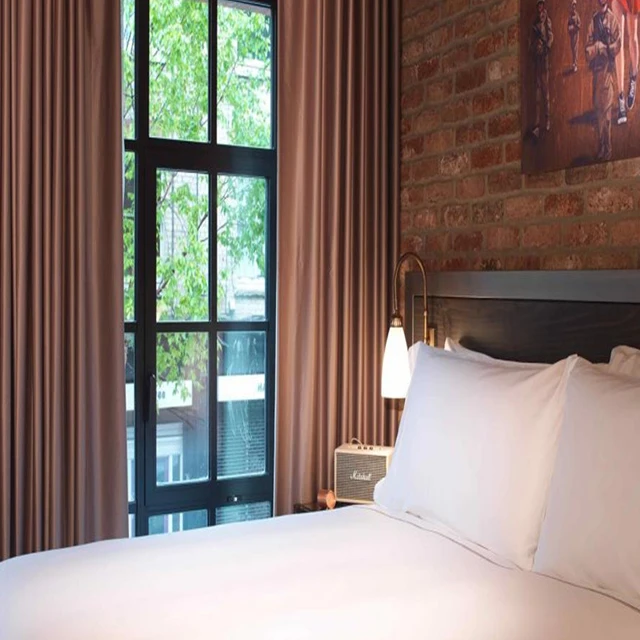 Double Sheer Curtain Wholesale 100% Polyester Drapery Sun Shade For Hotel