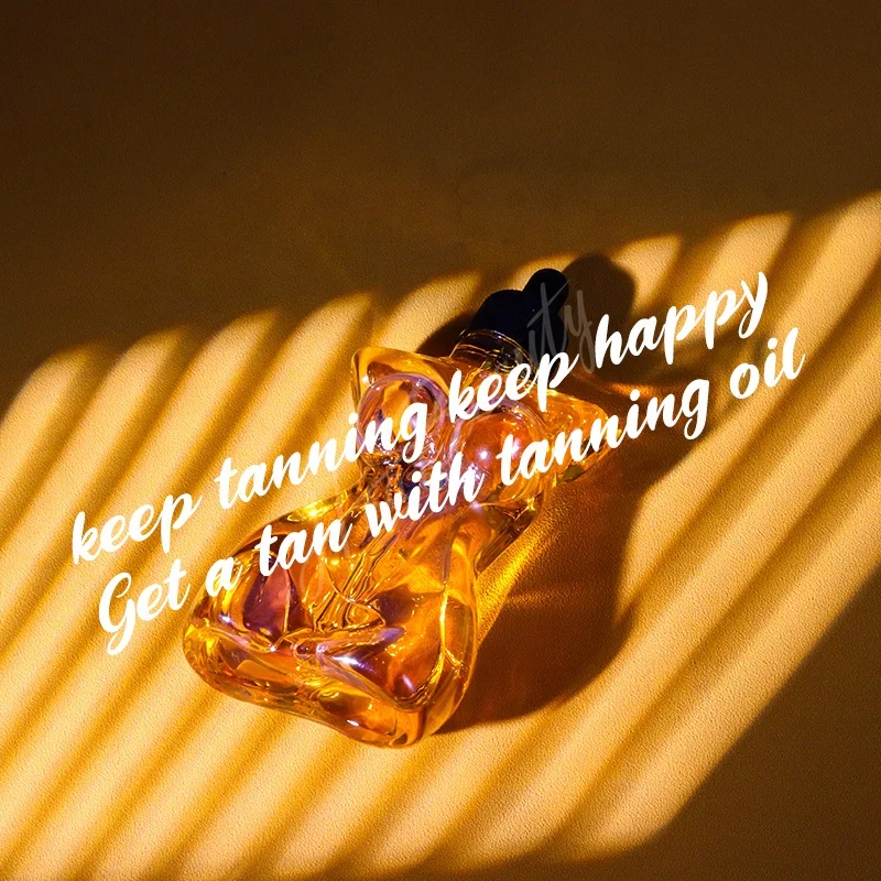 Beach Tanning Oil With Melanin Peptide Moisturizing Skin No Greasy b.tan Gradual Tanning Oil