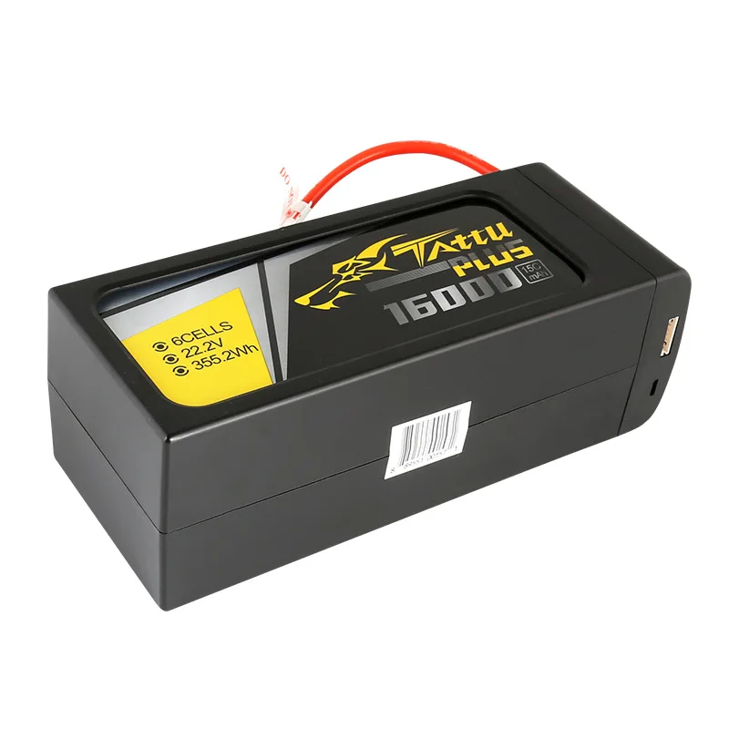 TATTU PLUS 16000mAh 22.2V 6S 15C intelligent LiPO fast charing Battery Rechargeable Lithium Battery for uav drone