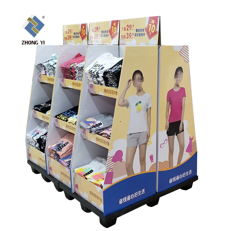 Retail Corrugated Cardboard Pallet Display Stackable Cardboard PDQ Pallet Display Rack