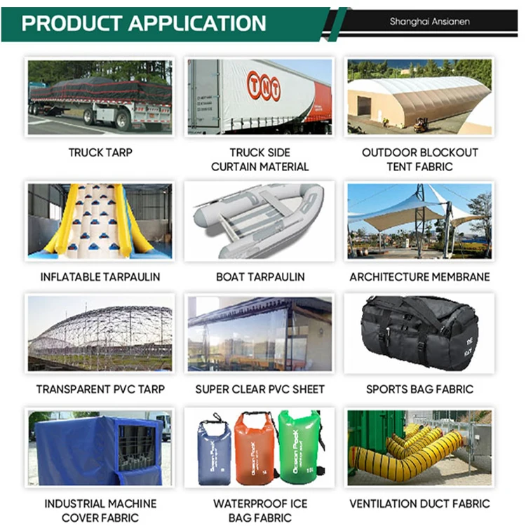 DERFLEX Medium Weight And Flexible 20oz PVC Tarpaulin 1000d PVC Tarpaulin Coated Polyester Scrim Mesh Fabric