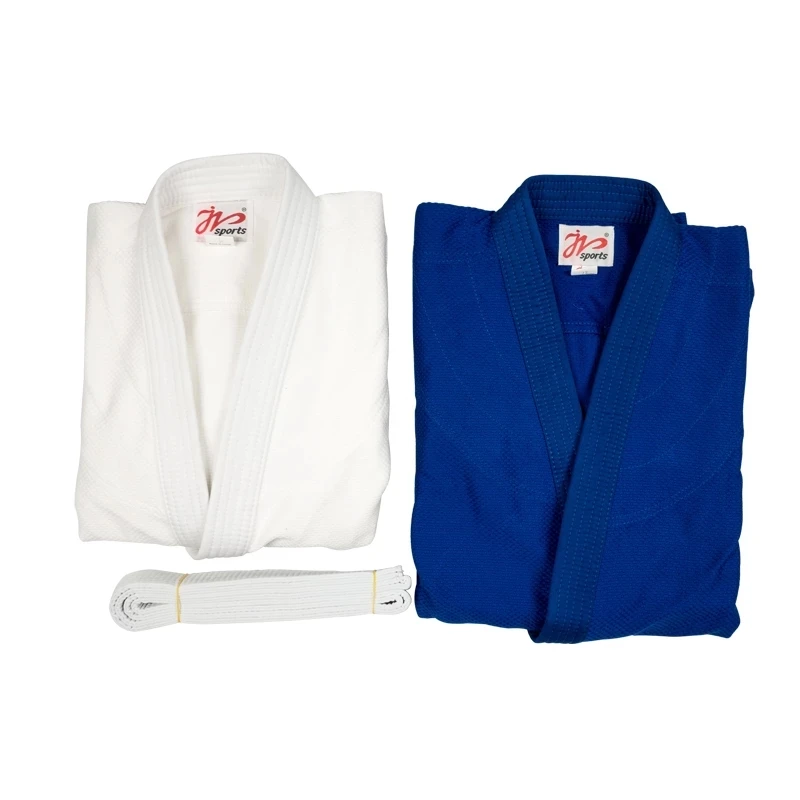100% хлопок Бразилия Judo Gi Униформа Bjj jiu-jitsu wushu Кунг фу одежда тренировочные Наборы для мужчин женщин детей белый и синий с блузкой
