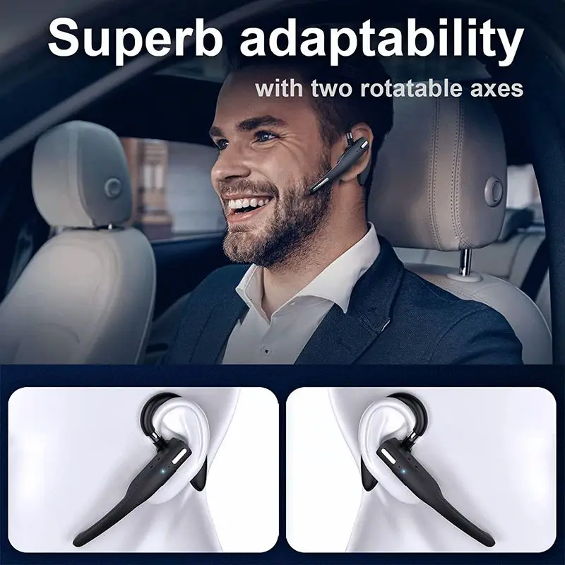 YYK-525 Single Ear Headset Wireless Ear Hook Earpiece Hands-Free HD Call Headphone Earphone with Mic for Driving Business Office