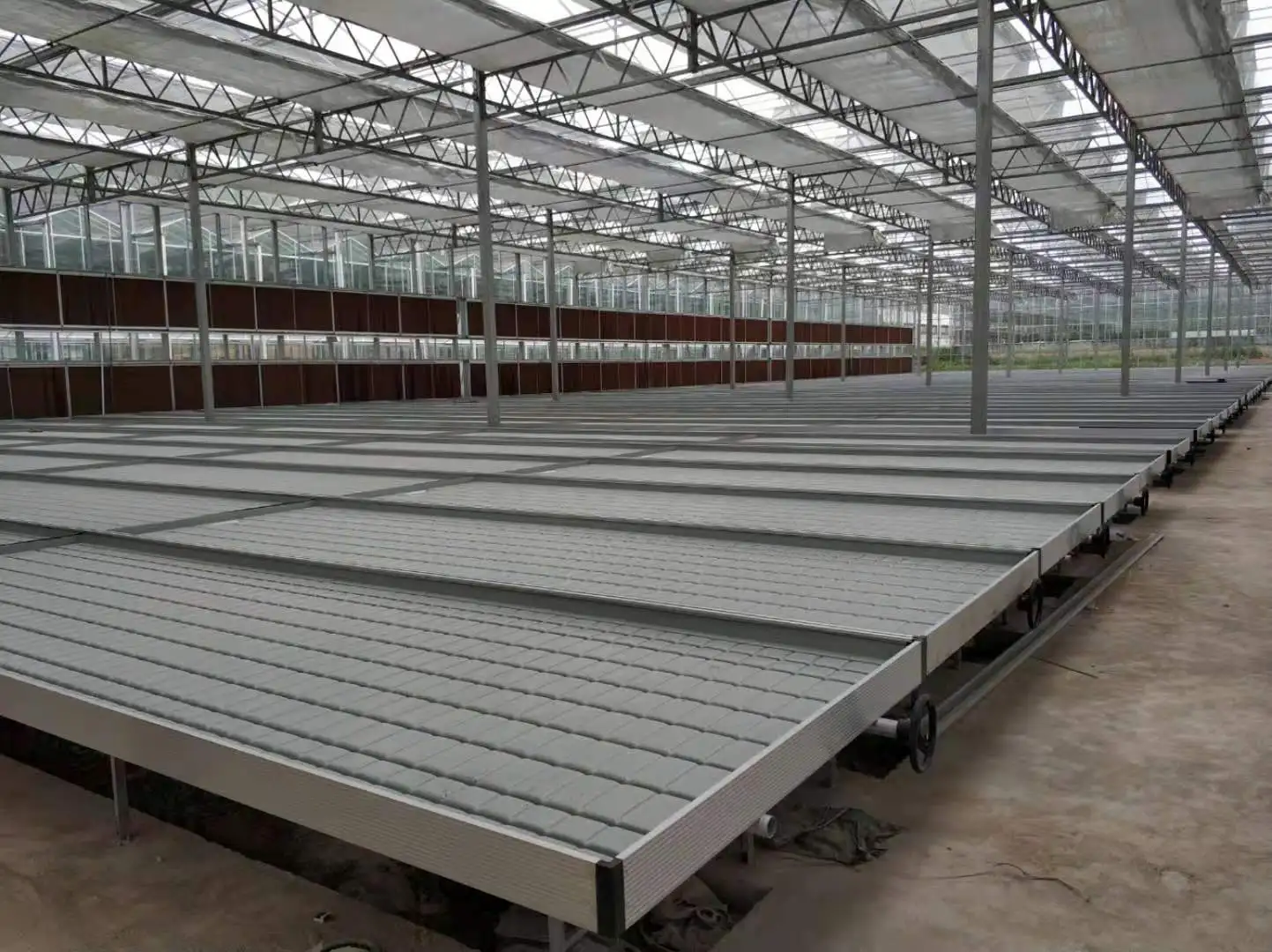 New Type Galalized Steel Pipe Hydroponic Ebb and Flow Rolling Bench Seedling Bed