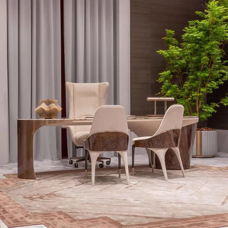 High Quality european desk office luxury boss modern design office desk and chair set italy brand office furniture set