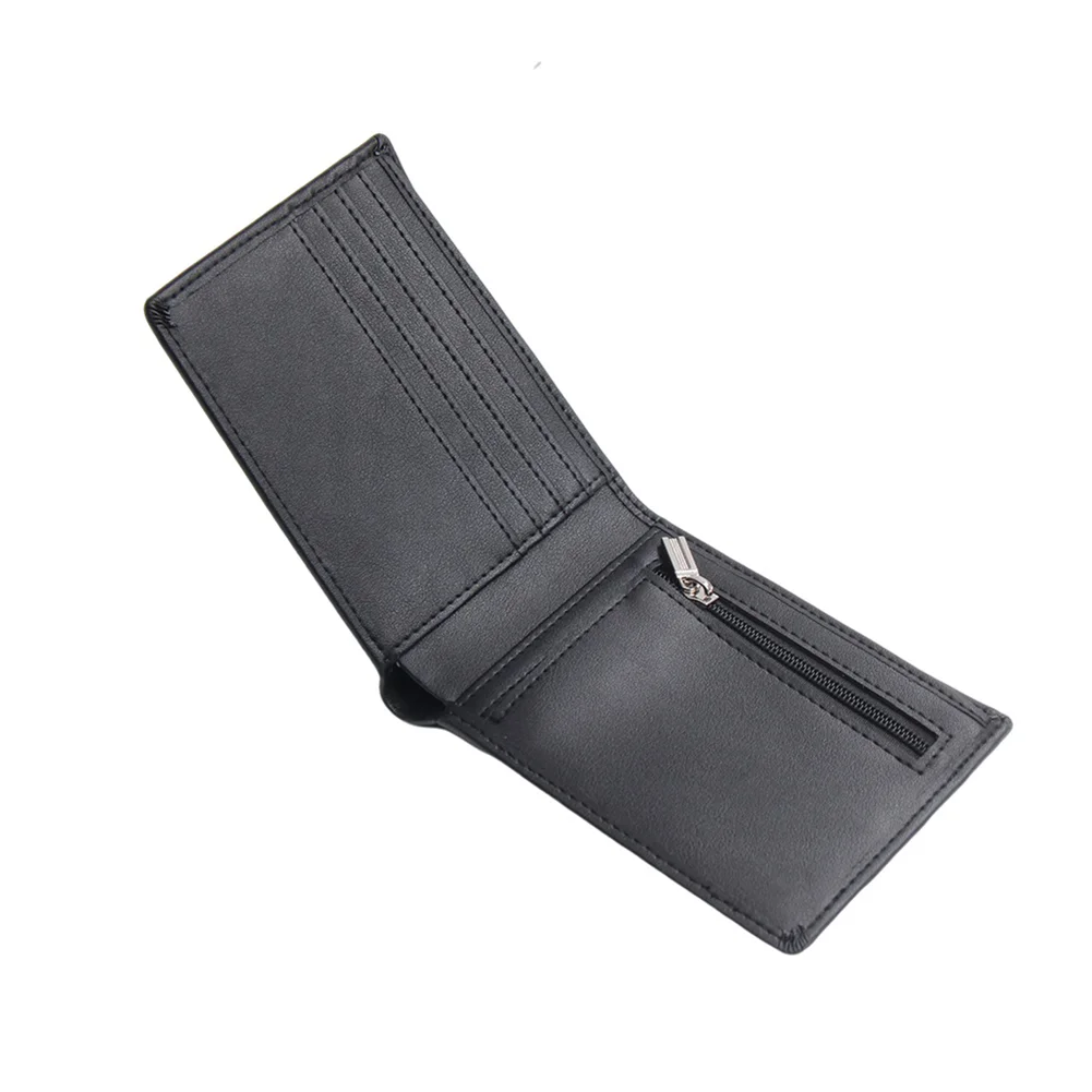 low MOQ customized card wallet pu leather slim wallet men