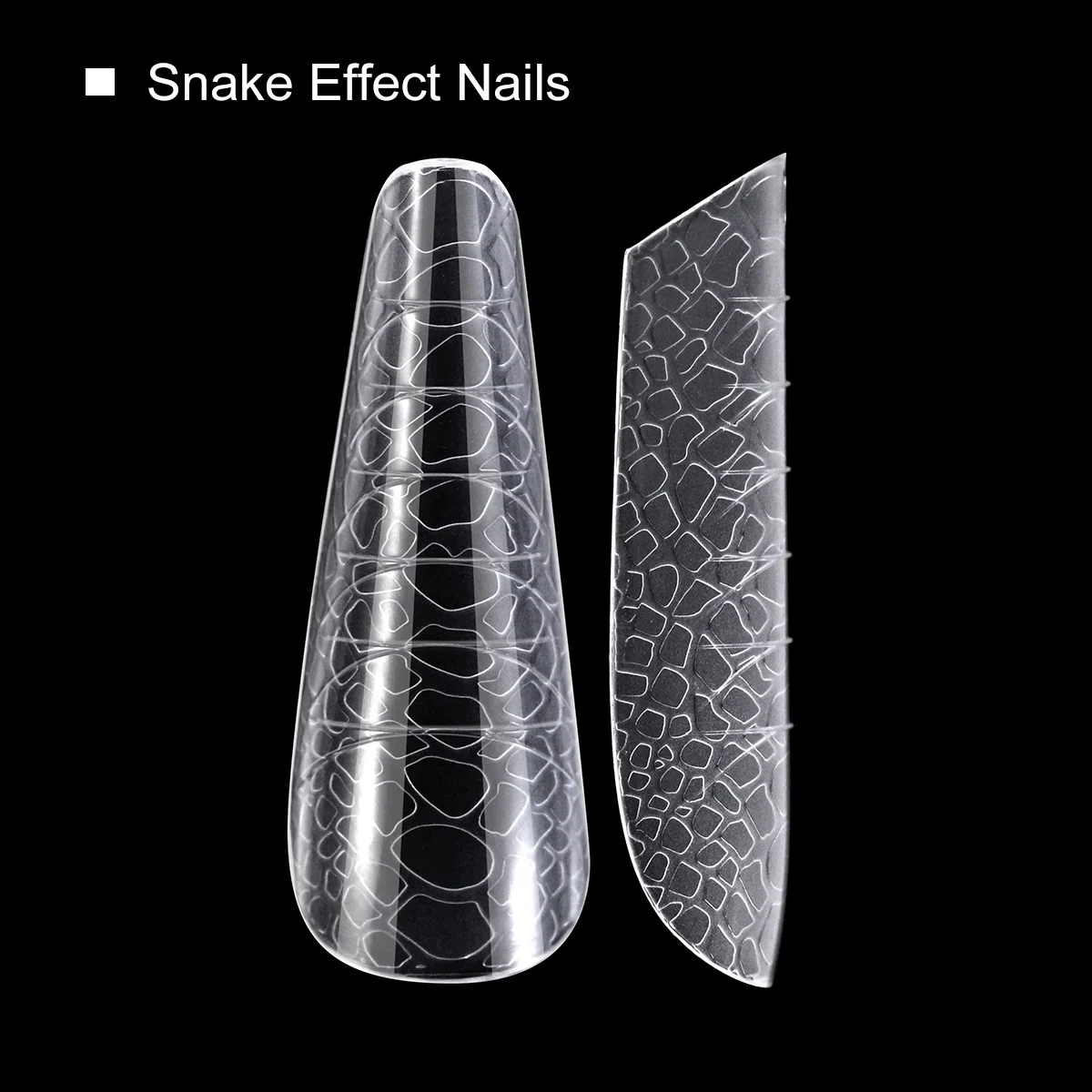 Gelsky 120 Pcs Coffin Dual Form Nail Extension Reusable Manicure Tools Nail Tips 3D Snake Effect Dual Form