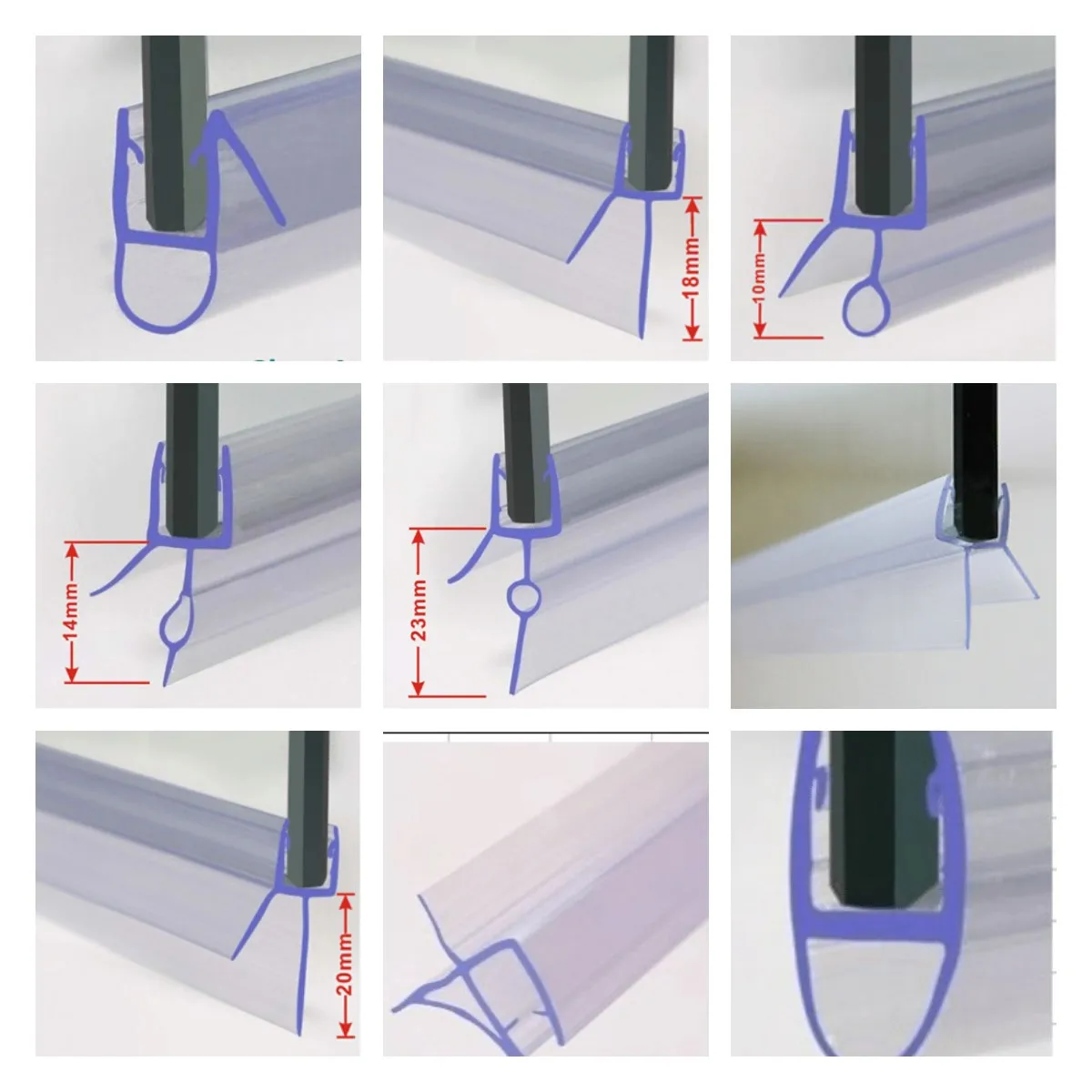 Door and Window accessories  Bath room bottom seal  W type  Pvc Clear easy stalled