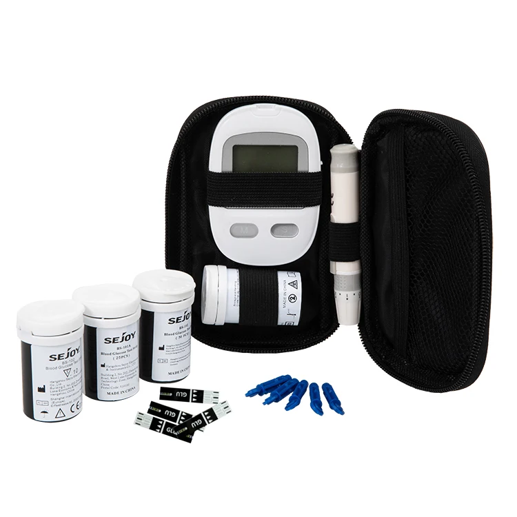 Sejoy travel size glucometer machine 360 reading memories glucose meters and strips