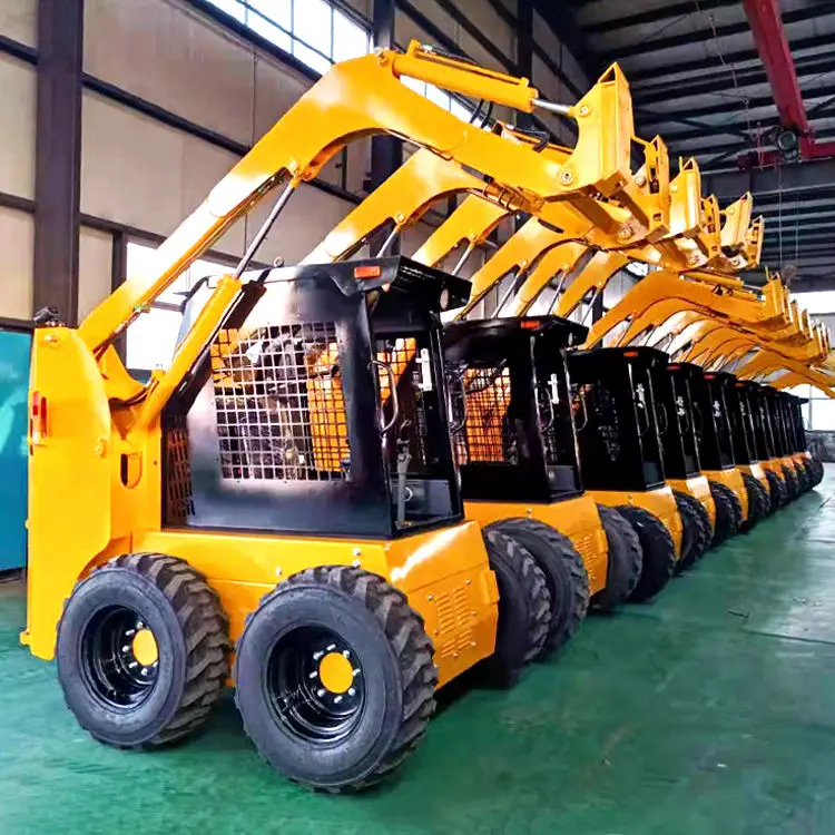 Hot sale wheel skid steer loader with bucket mini skid steer auger attachment