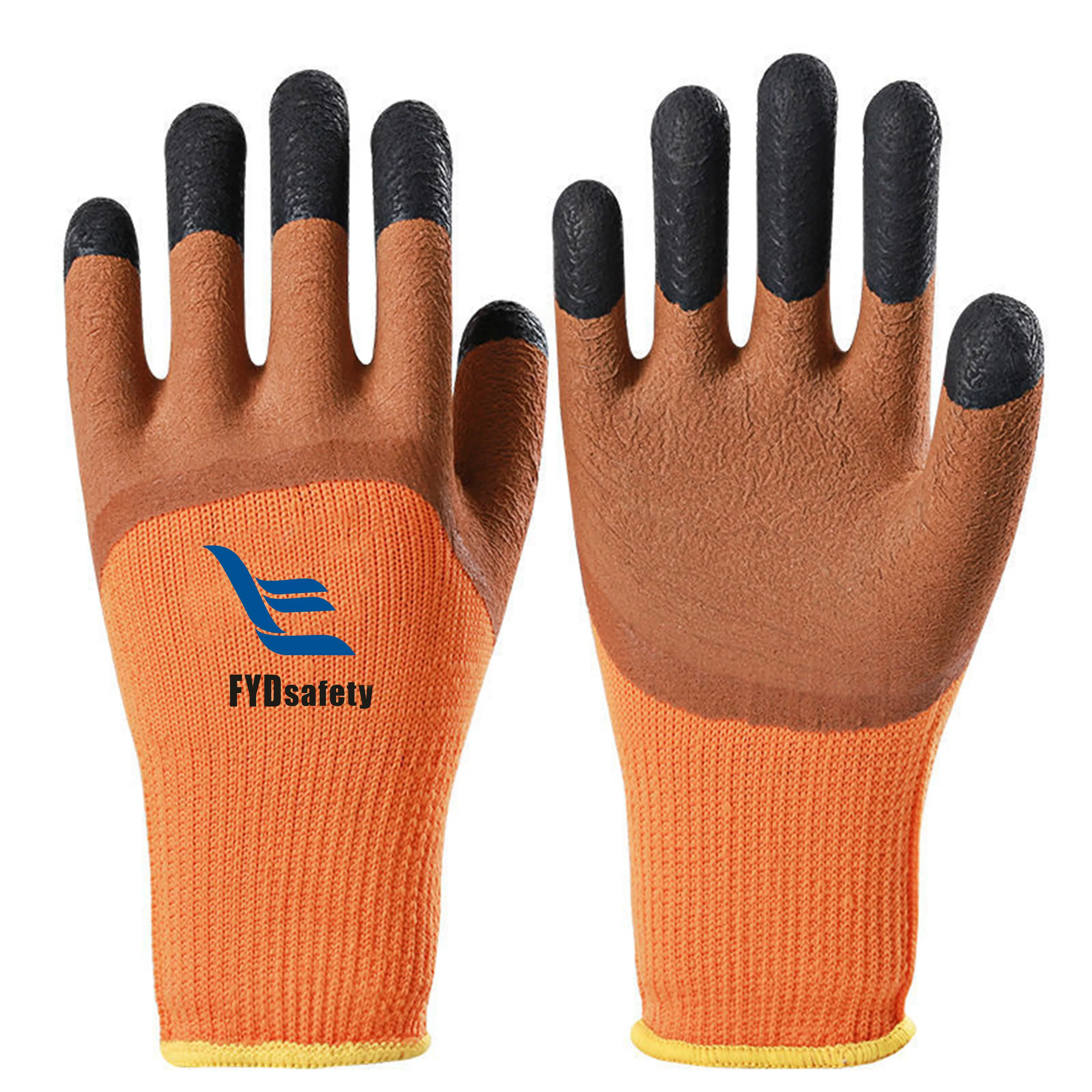 Machinery Heavy Industry Work Work Cotton Shell Construction Safety Work Latex Coated Gloves