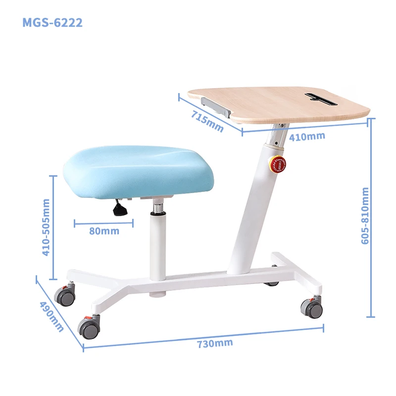 Wear-Resistant Study Desk Chair Set Lifting Roller Movement Designed Correct Sitting Posture Primary School Bedroom