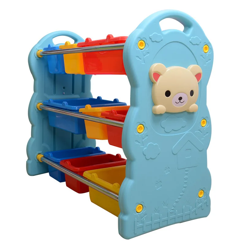 SE973182 Multi-layer Plastic Kindergarten Bookshelf Toy Storage Shelf