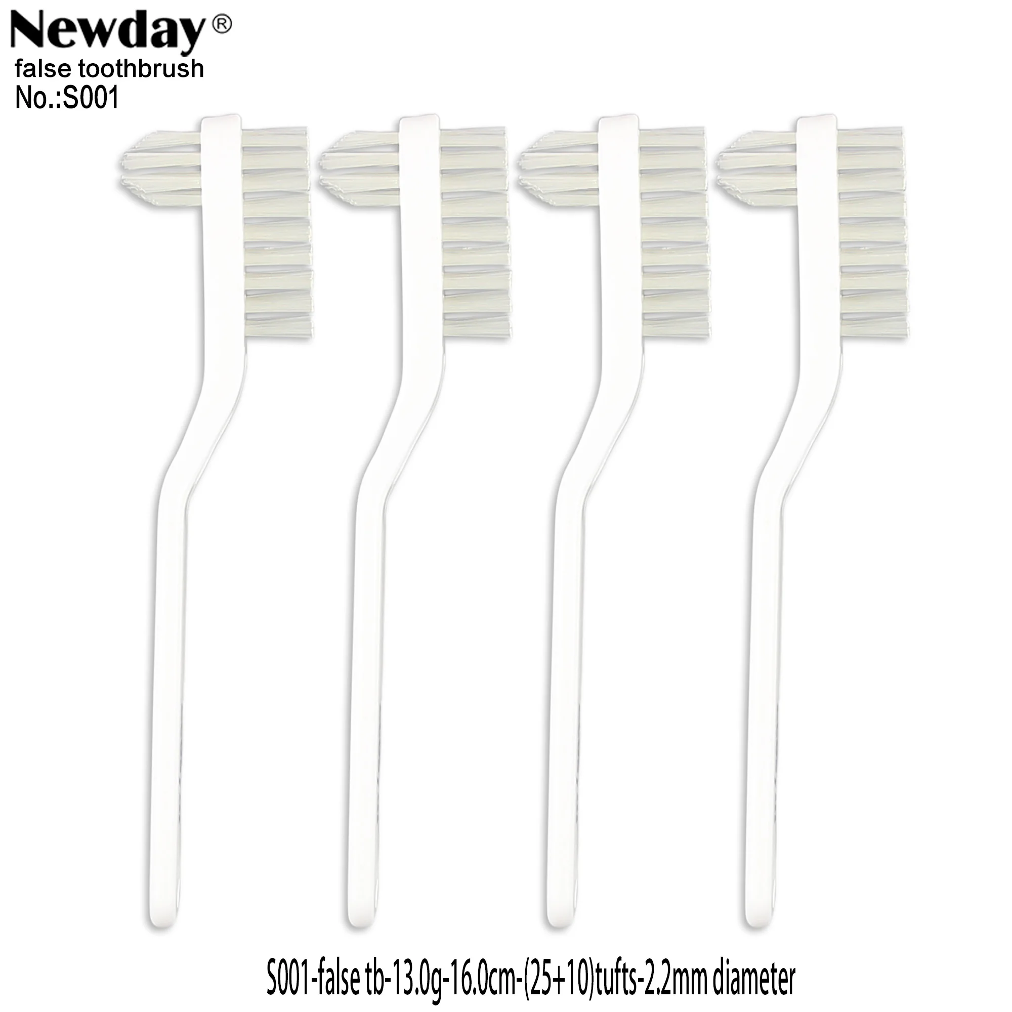 Economic Double Sided Bristles   Denture Brush Hard Denture Cleaning Brush False Teeth Brush Toothbrush