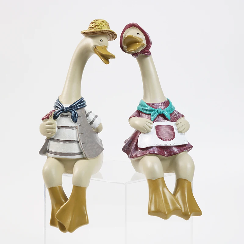 Резиновые поделки утка пасторальный Ретро стиль пары романтические подарки креативный домашний декор