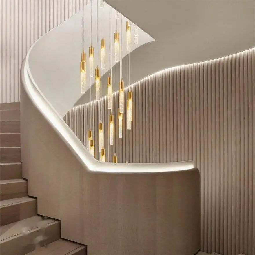 Staircase Pendant Personality  Led Light number of lights 16 chandelier decorative light For Living Room Art Crystal Chandelier