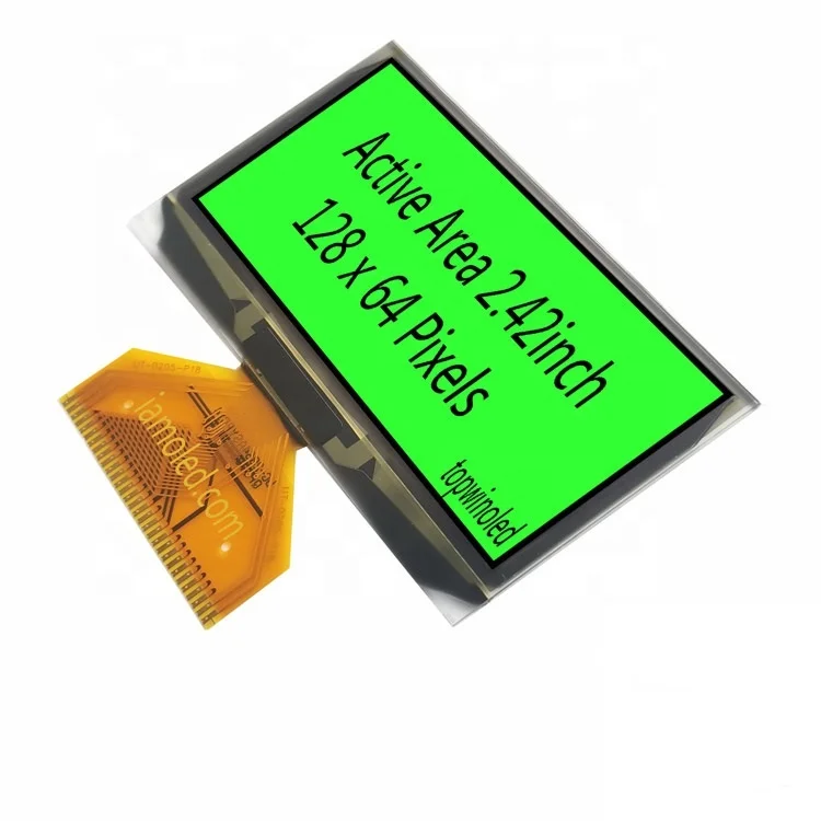 Topwin 2.42' 2.42inch 2.42 inch 128x64 pixels 3 pin green color welding oled display UG-2864ALBPG14 I2C SPI parallel Interface