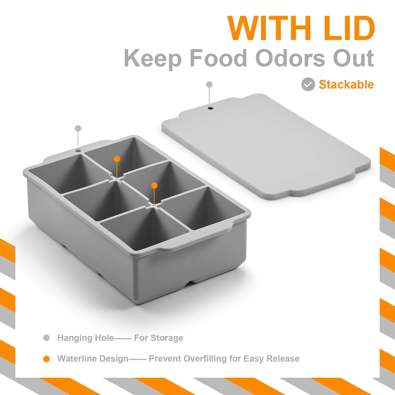 Custom Flexible BPA free Crystal Soft Silicone Ice Cubes Whiskey Ball Maker Clear Large Sphere Tray Mold Easy Release Homeuse