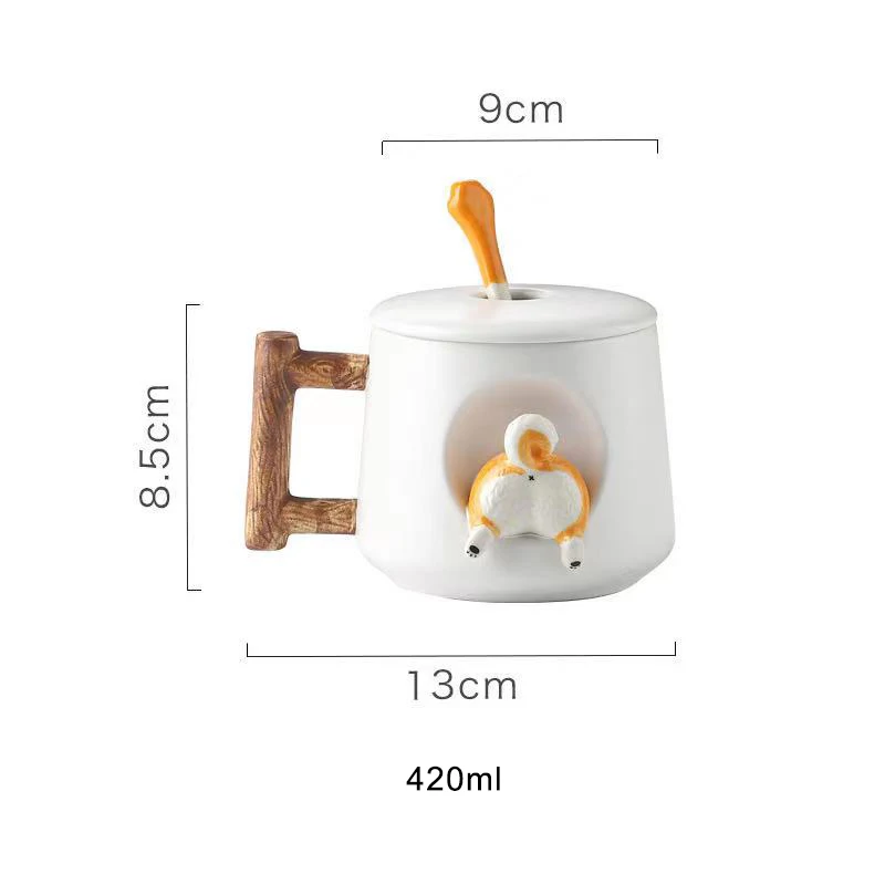 Cute animal ceramic mug milk coffee cups promotional unique design
