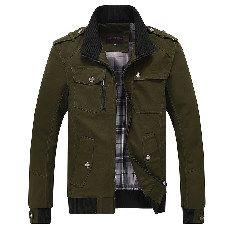 Men Jacket Coats Fashion Trench Coat New Autumn Casual Slim Fit Overcoat Black Bomber Jacket Male