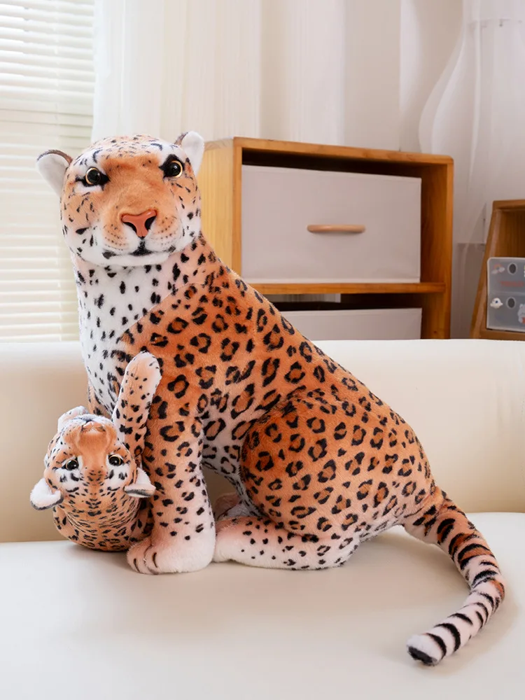 Lovely New Lifelike Soft Leopard Plush toy Stuffed Tiger Doll Plush Simulation Lion Toys Birthday Gift for Children